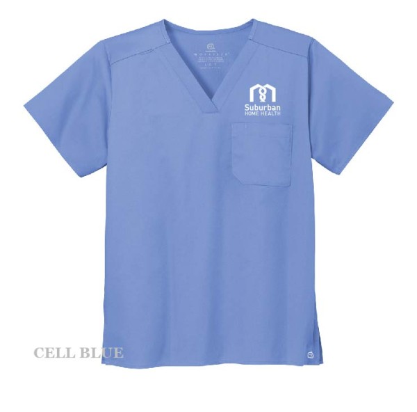 Mens Embroidered V-Neck Scrub Top - Image 4