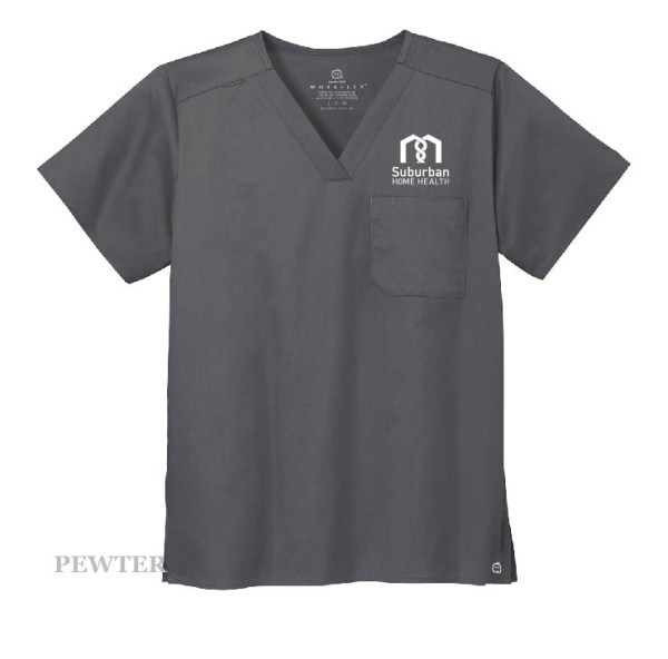 Mens Embroidered V-Neck Scrub Top - Image 2