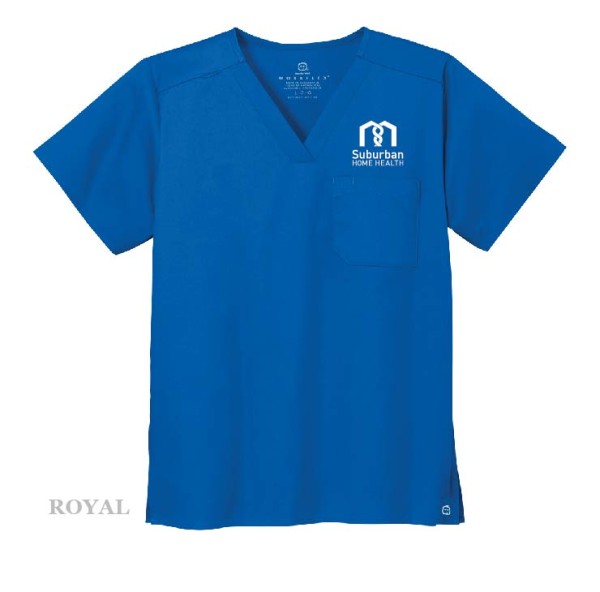 Mens Embroidered V-Neck Scrub Top - Image 3