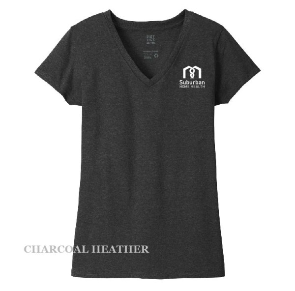 Ladies Printed Decal V-Neck Short Sleeve Tee - Image 10