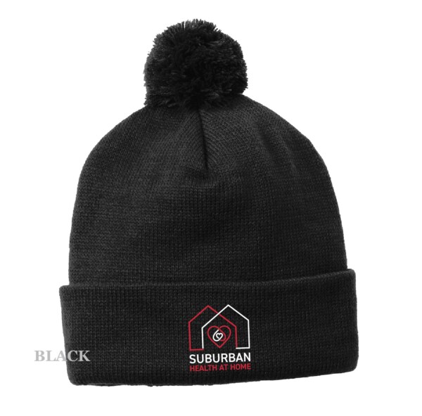 Embroidered Pom Pom Beanie - Image 2