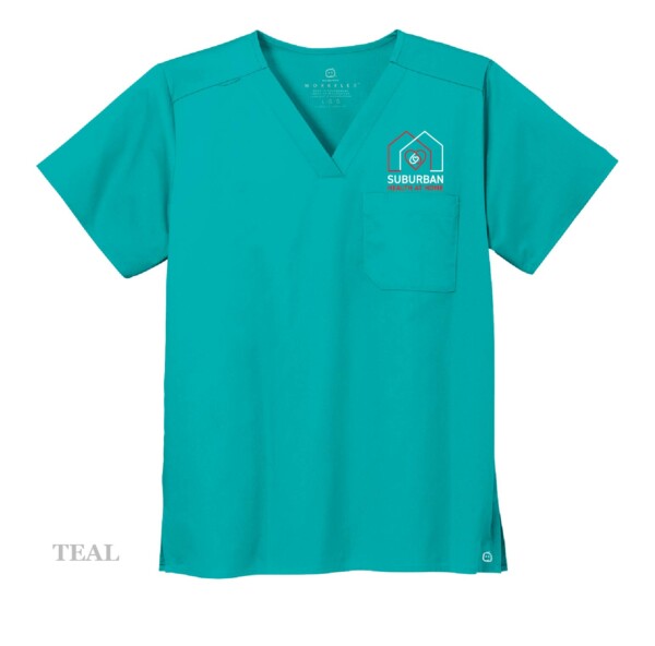 Mens Embroidered V-Neck Scrub Top - Image 9