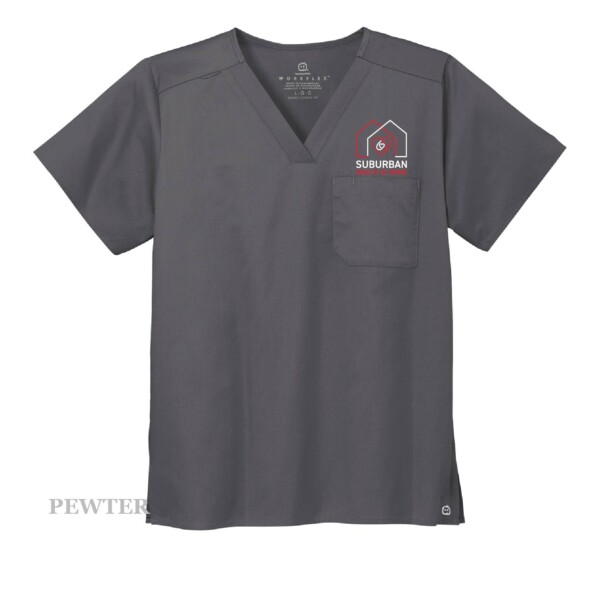 Mens Embroidered V-Neck Scrub Top - Image 10