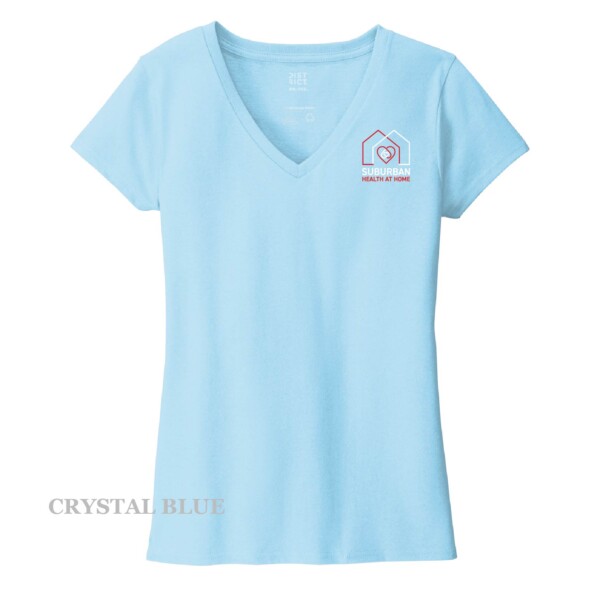Ladies Printed Decal V-Neck Short Sleeve Tee - Image 26
