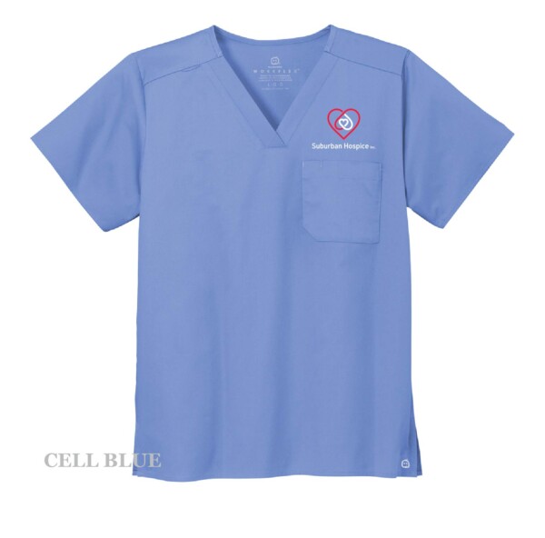 Mens Embroidered V-Neck Scrub Top - Image 8