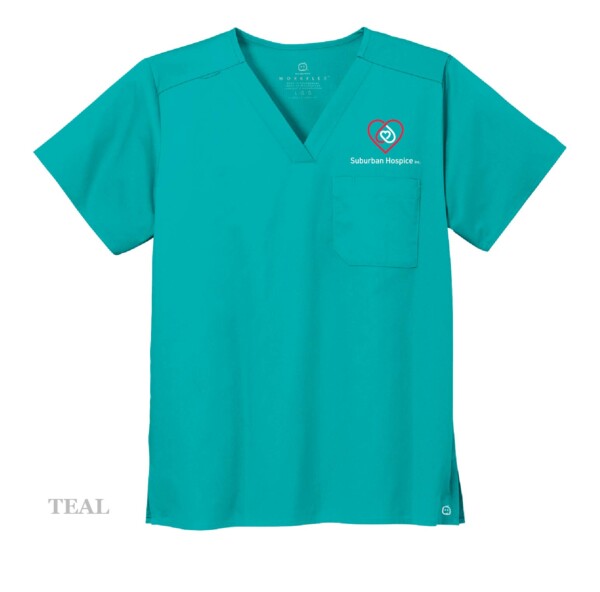 Mens Embroidered V-Neck Scrub Top - Image 5