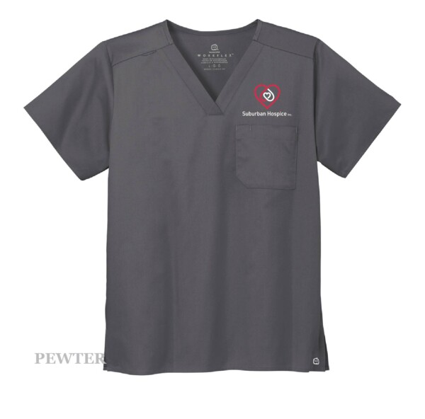 Mens Embroidered V-Neck Scrub Top - Image 6