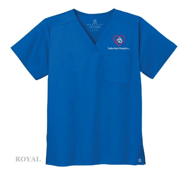 Mens Embroidered V-Neck Scrub Top - Image 7