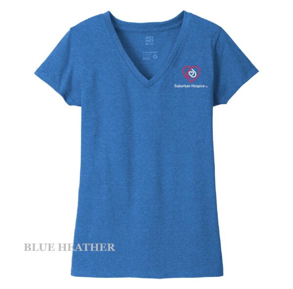 Ladies Printed Decal V-Neck Short Sleeve Tee - Image 18