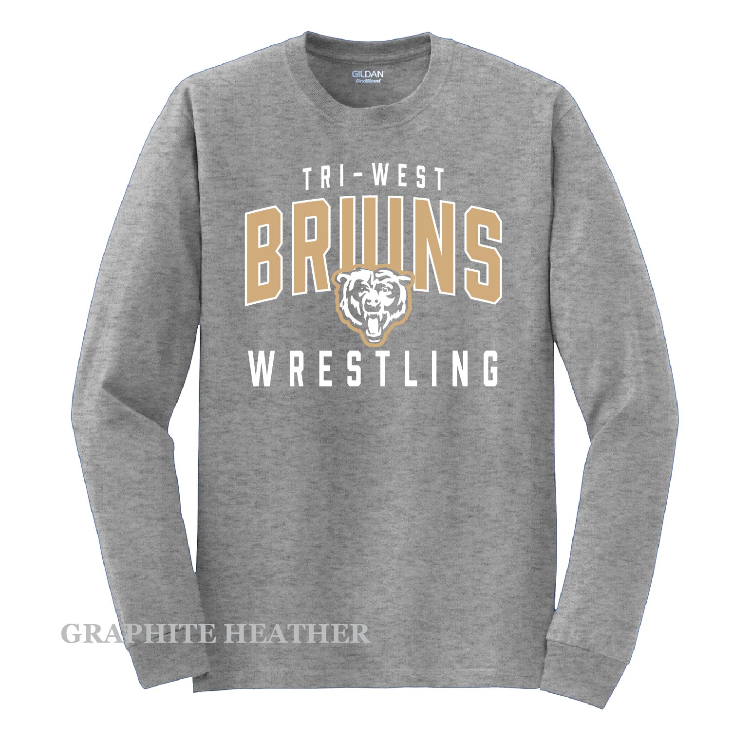 Long Sleeve Tee Tri West MS Wrestling