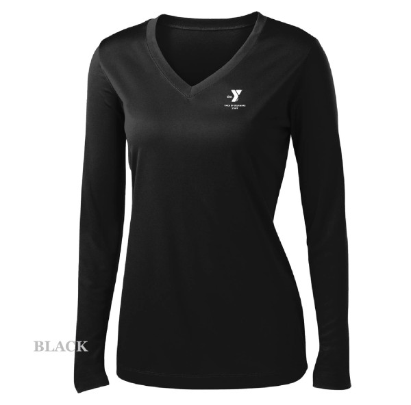 Ladies V-Neck Long Sleeve DriWick Tee