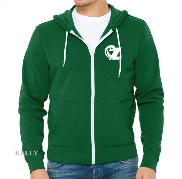 Adult Printed Fleece Full Zip Hoodie