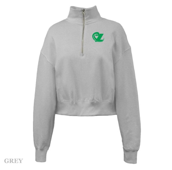 Ladies Crop Fleece 1/4 Zip Pullover - Image 2
