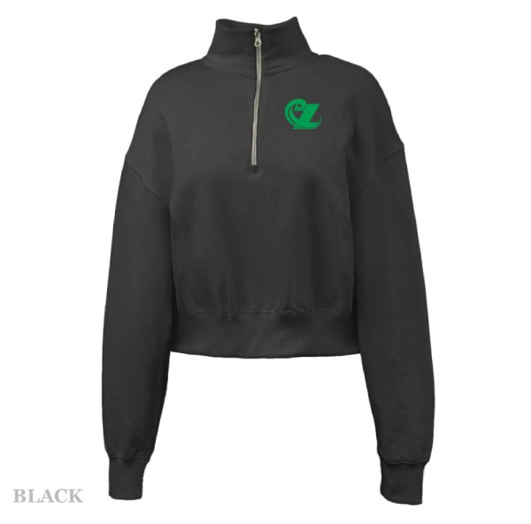 Ladies Crop Fleece 1/4 Zip Pullover