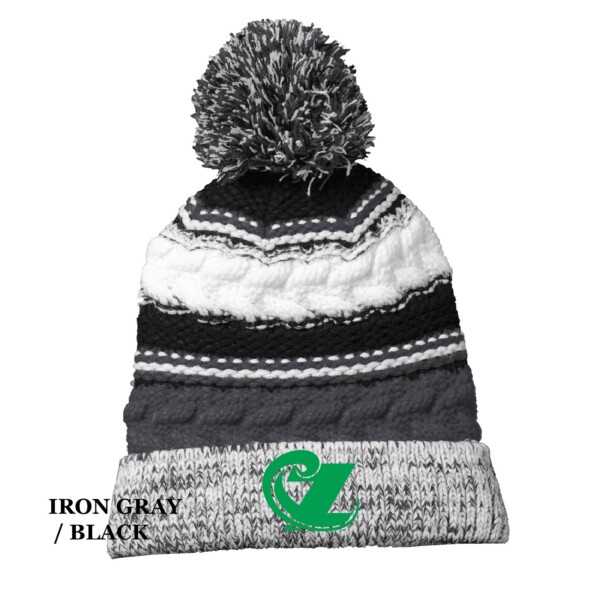 Embroidered Pom Beanie